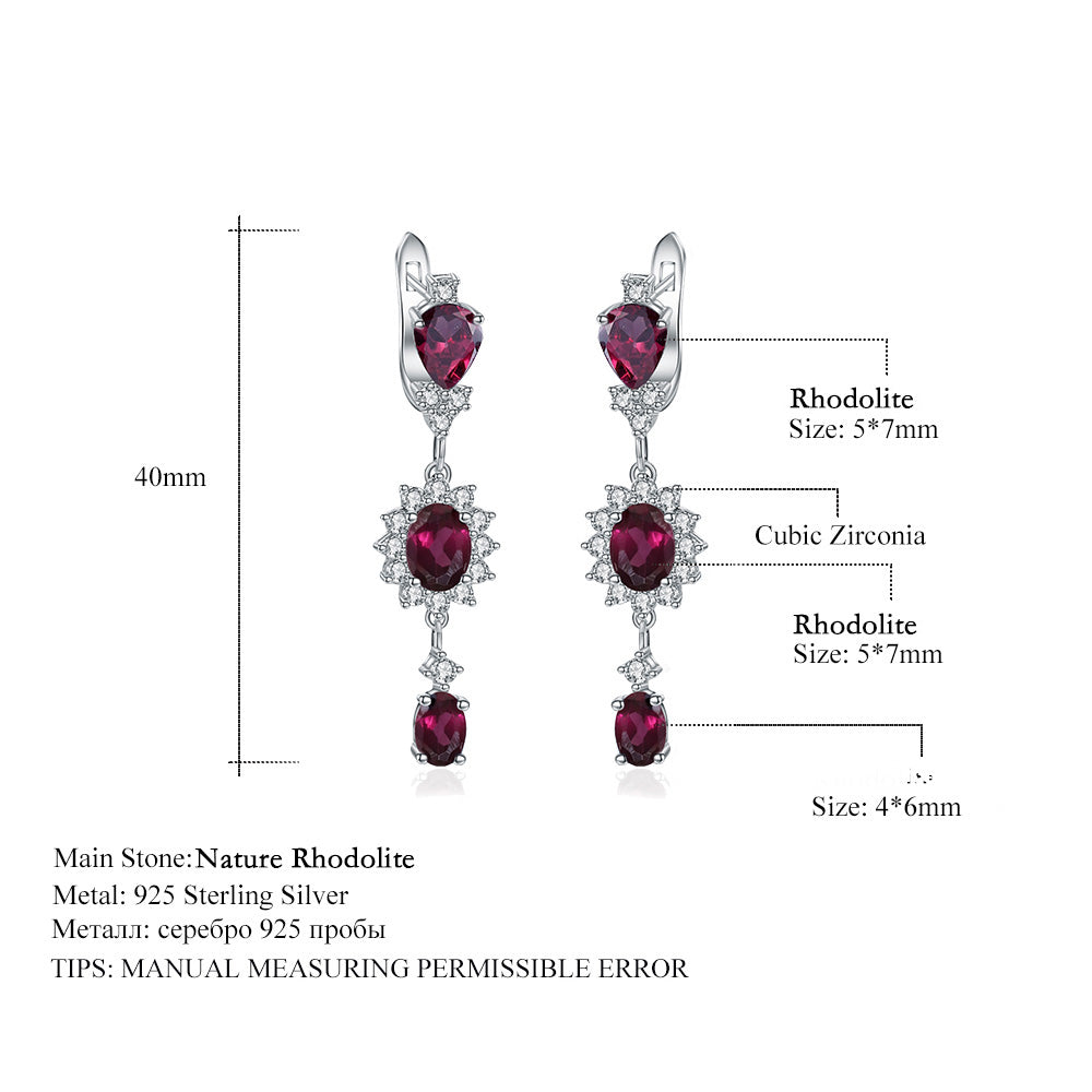 Natural Rhodolite Earrings