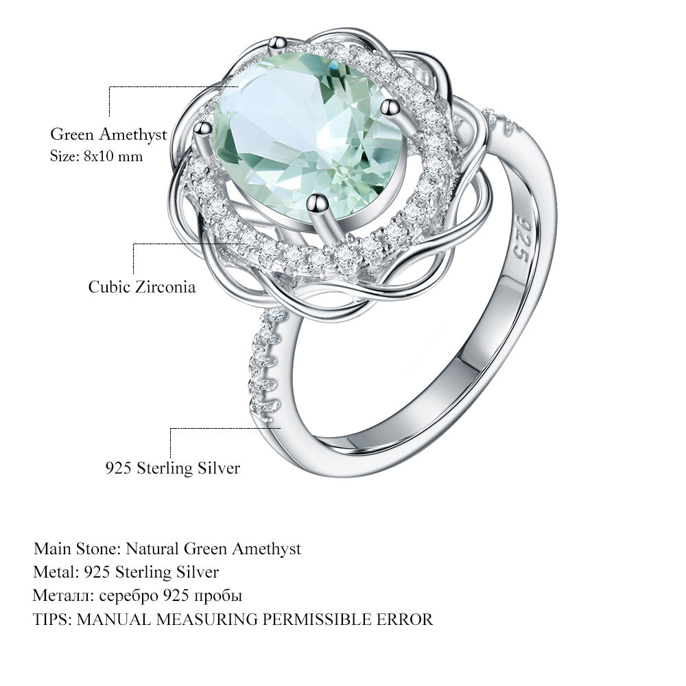 Natural Green Amethyst Ring