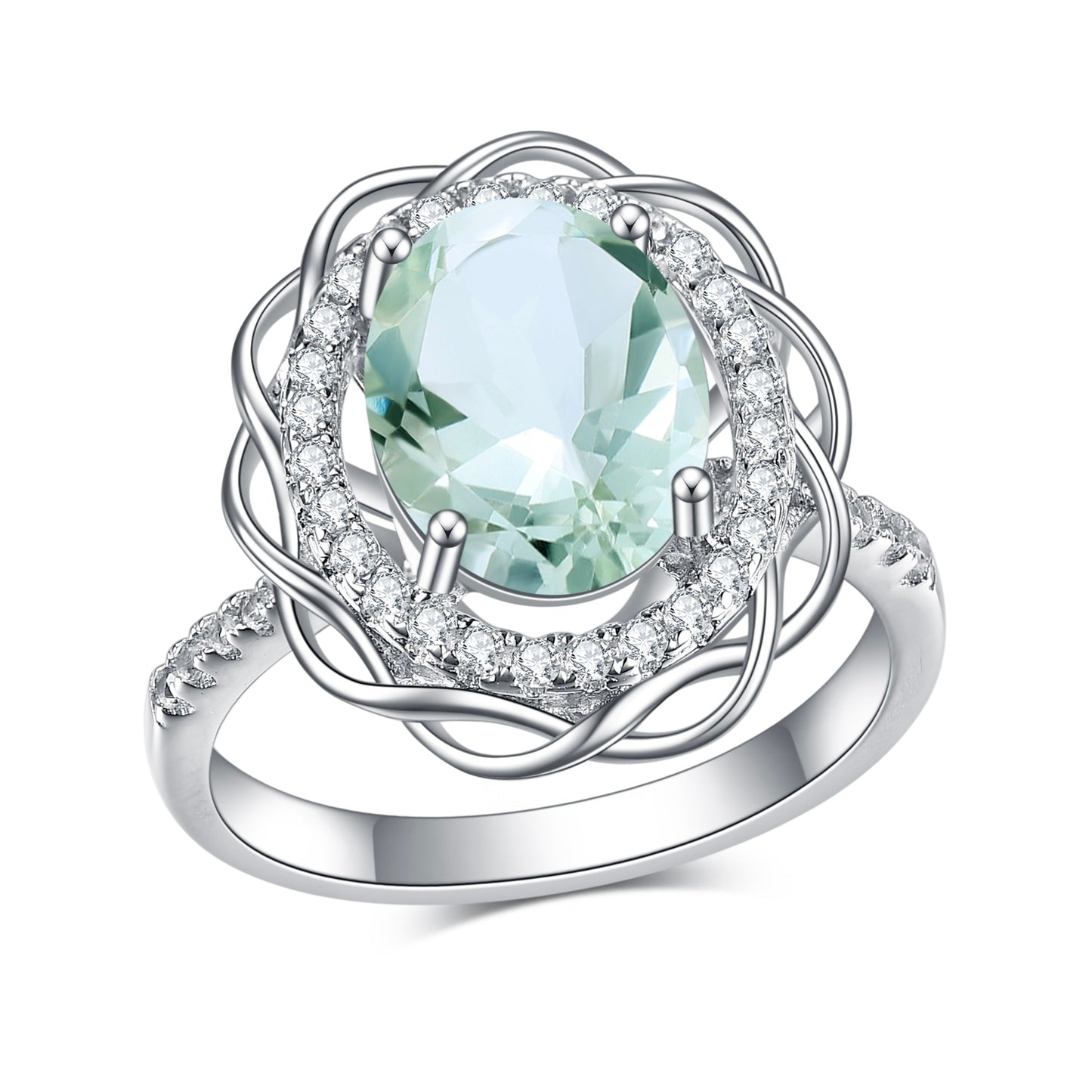 Natural Green Amethyst Ring