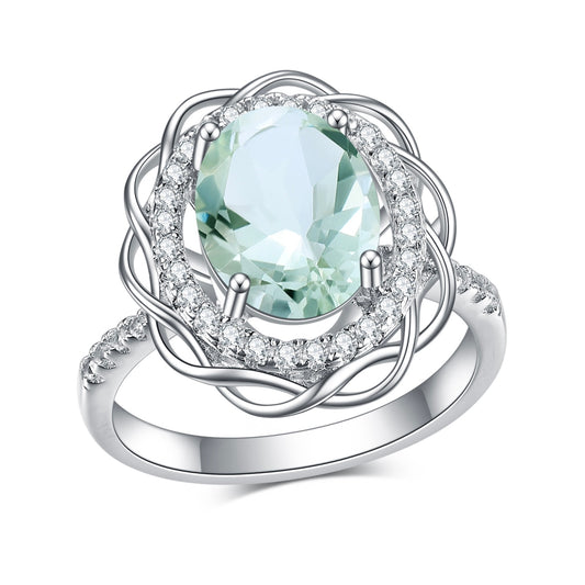 Natural Green Amethyst Ring