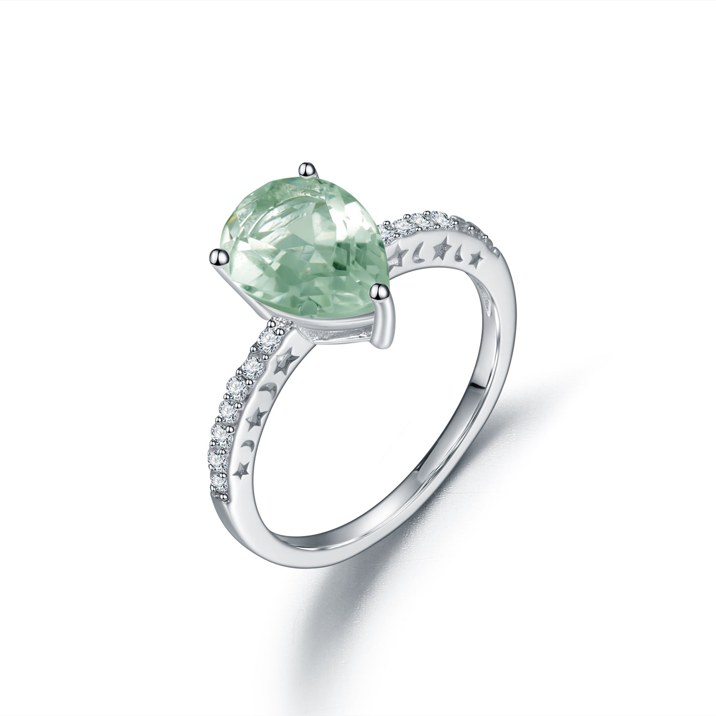 Natural Green Amethyst Ring
