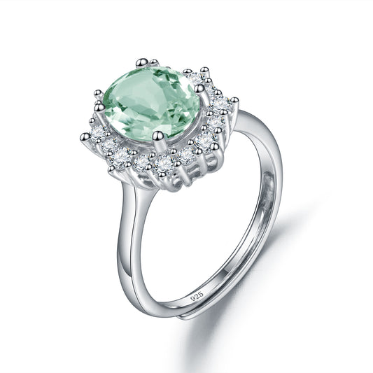 Natural Green Amethyst Ring