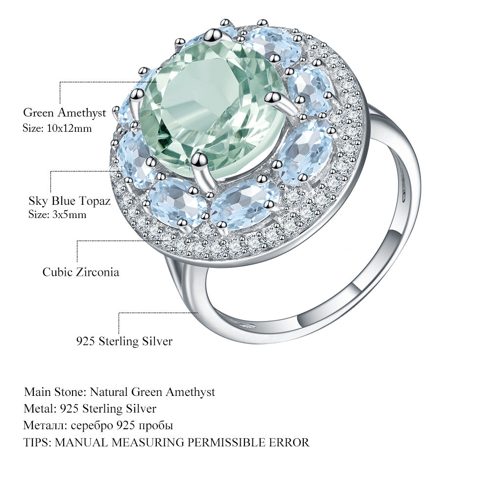 Natural Green Amethyst Ring