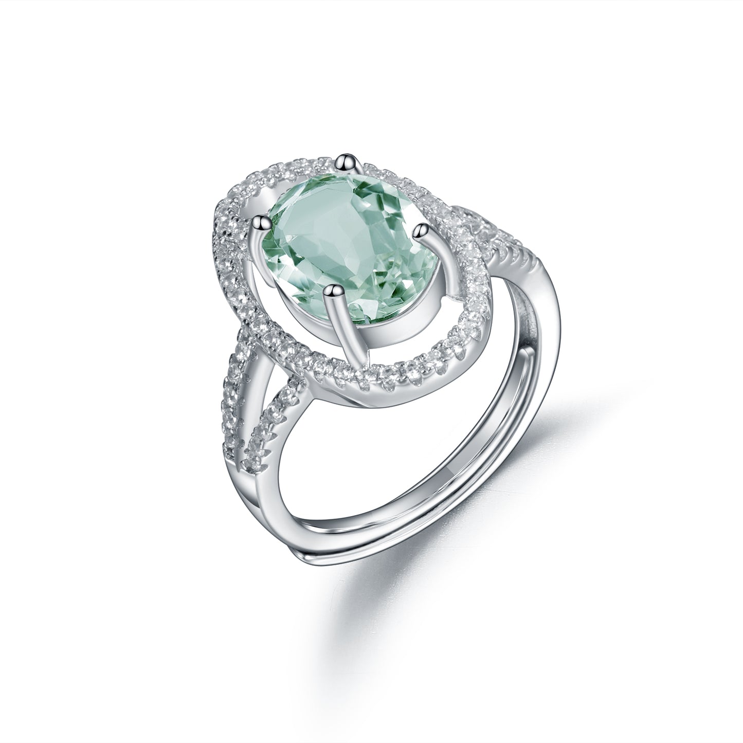 Natural Green Amethyst Ring