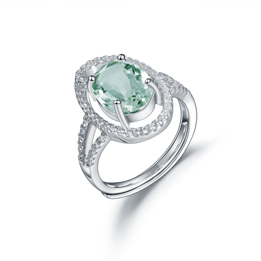 Natural Green Amethyst Ring