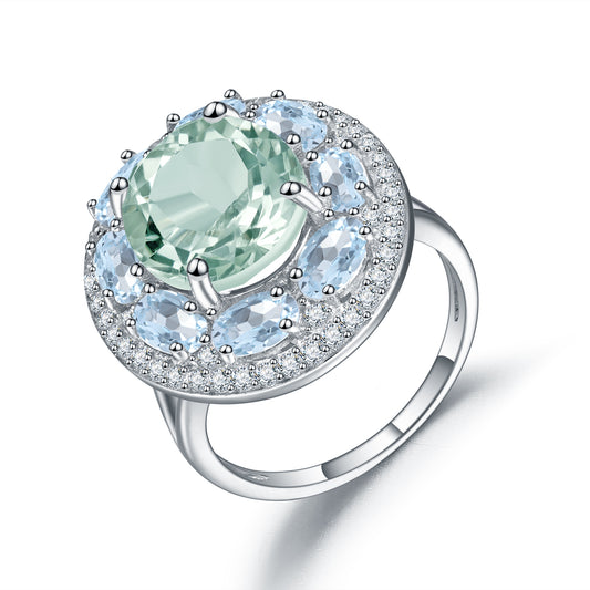Natural Green Amethyst Ring