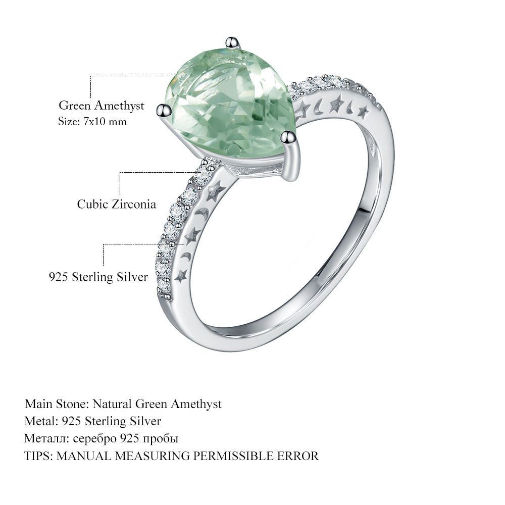 Natural Green Amethyst Ring