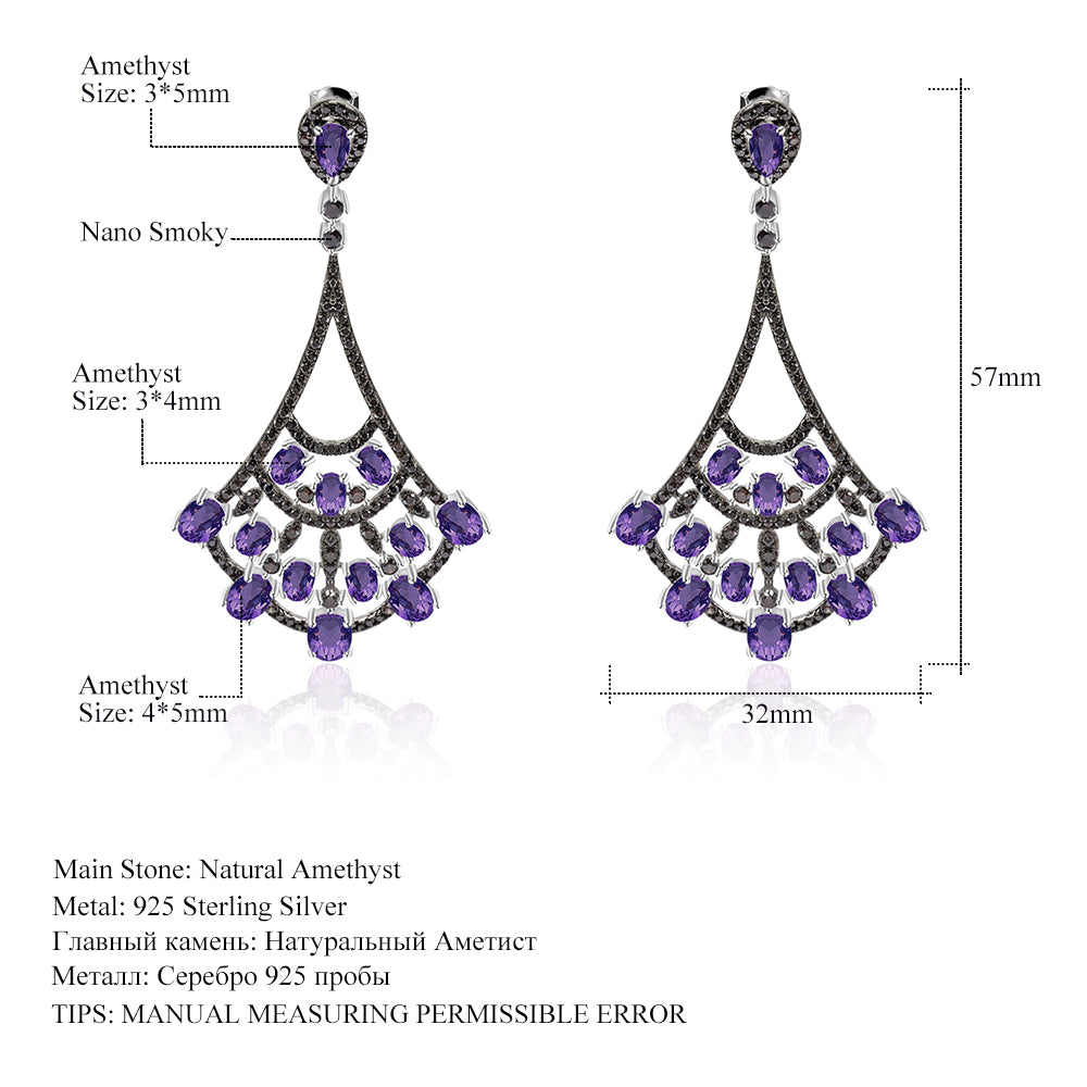Vintage Style Natural Amethyst Earrings