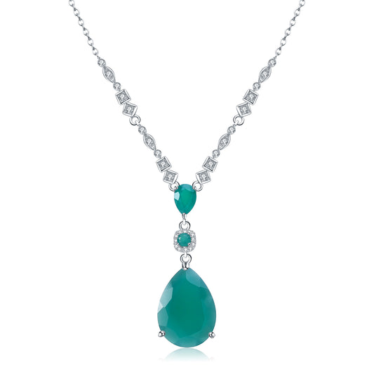 Natural Green Agate Necklece