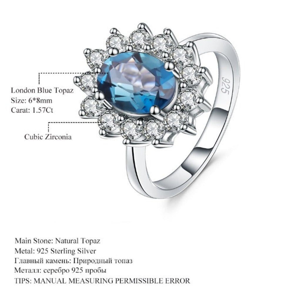 Natural London Blue Topaz Ring