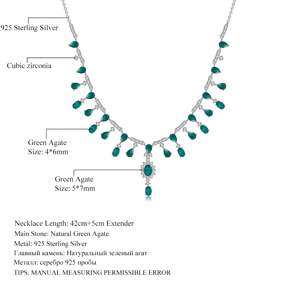 Natural green agate necklace