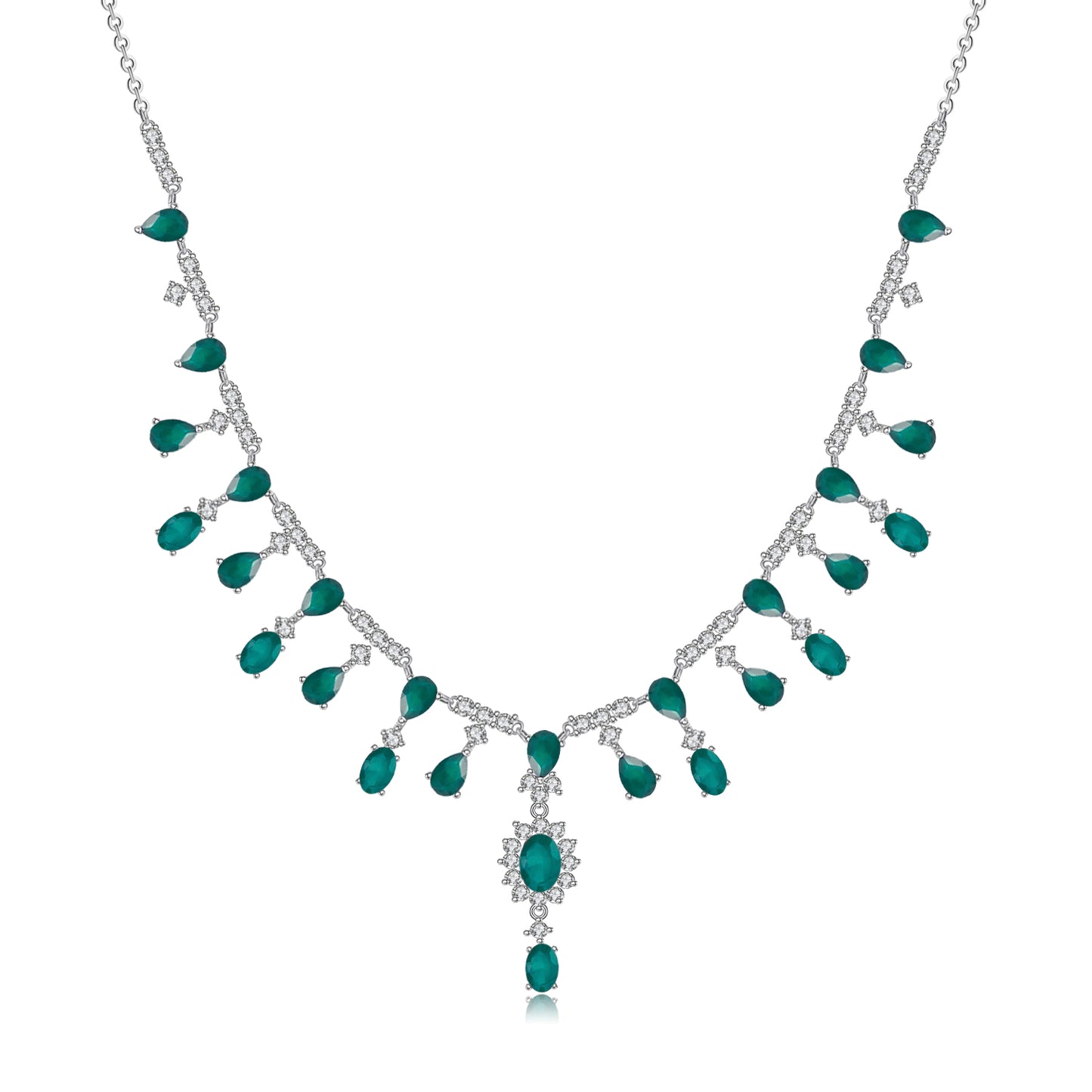Natural green agate necklace
