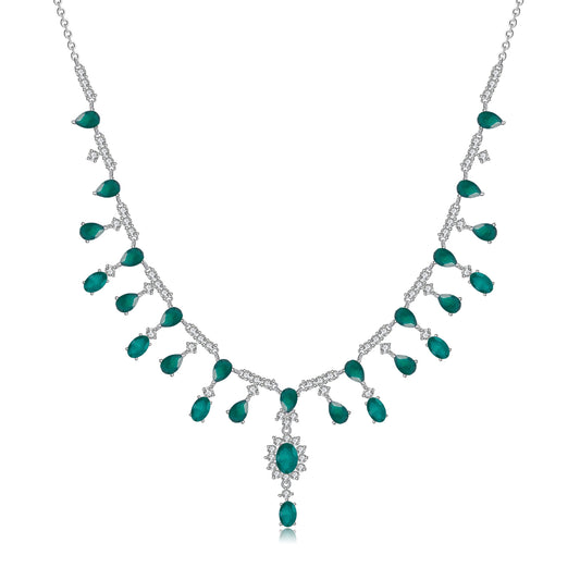Natural green agate necklace