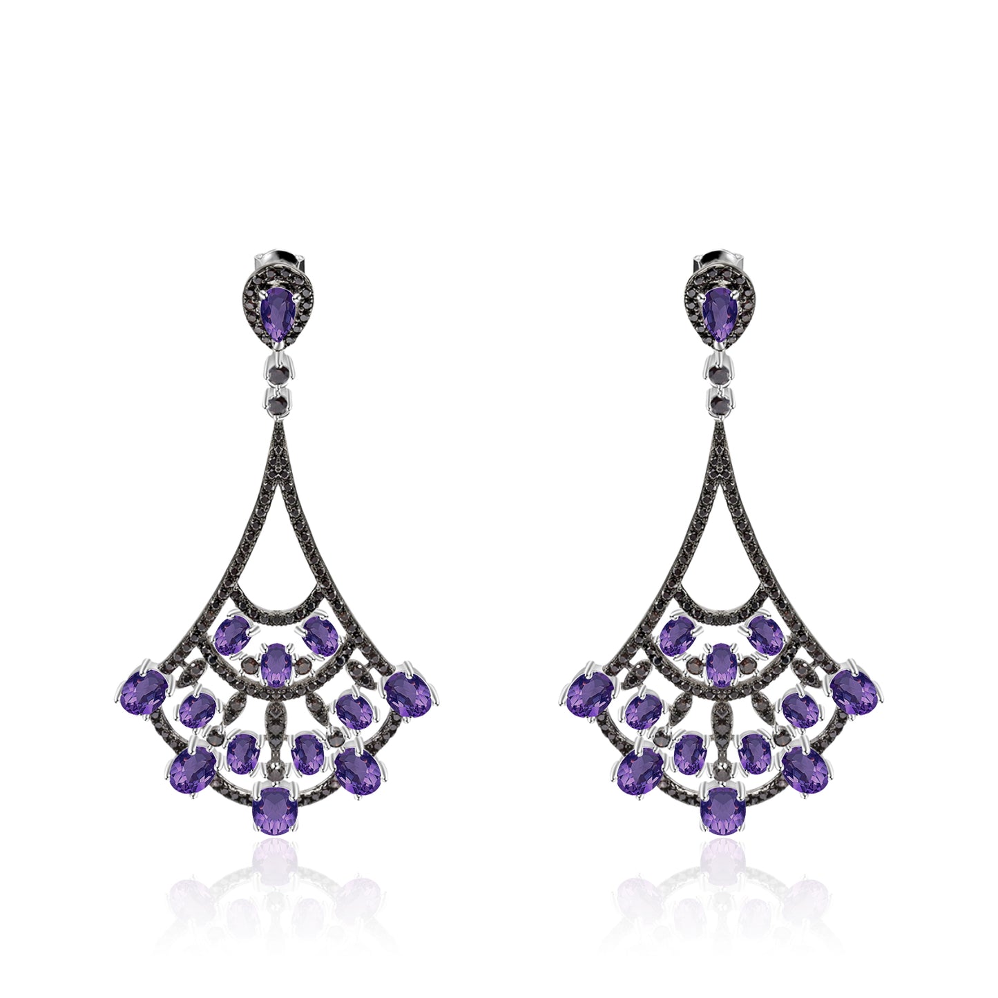 Vintage Style Natural Amethyst Earrings