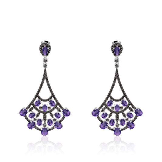 Vintage Style Natural Amethyst Earrings