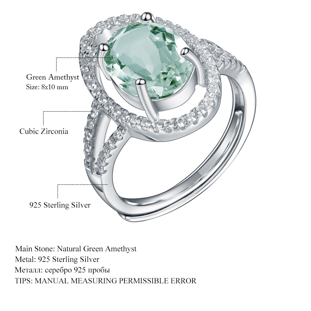 Natural Green Amethyst Ring