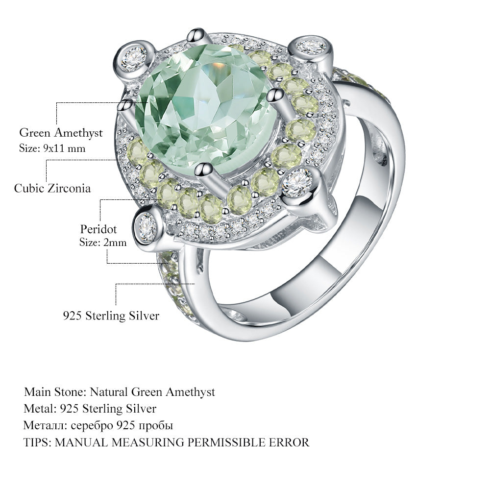 Natural Green Amethyst Ring