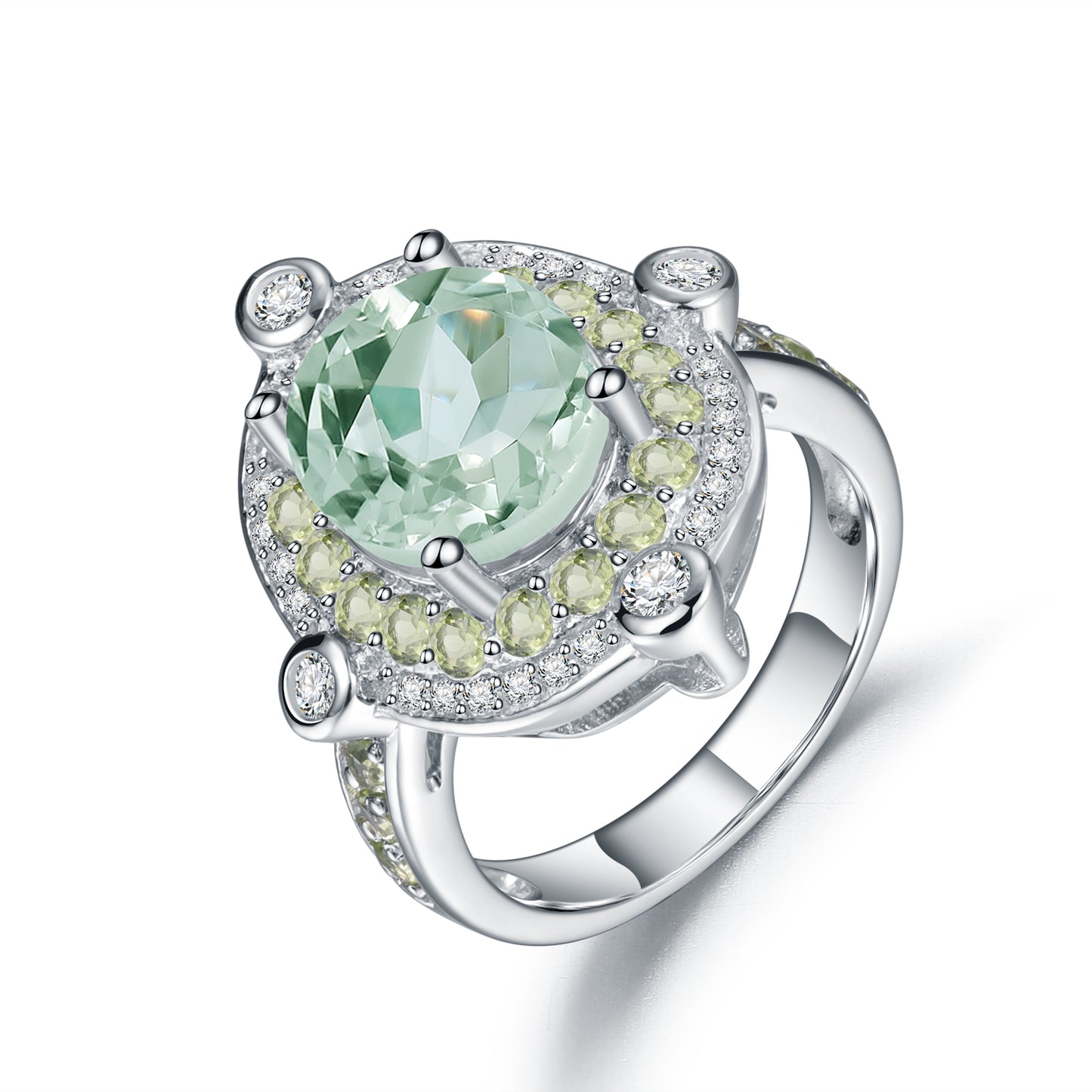 Natural Green Amethyst Ring